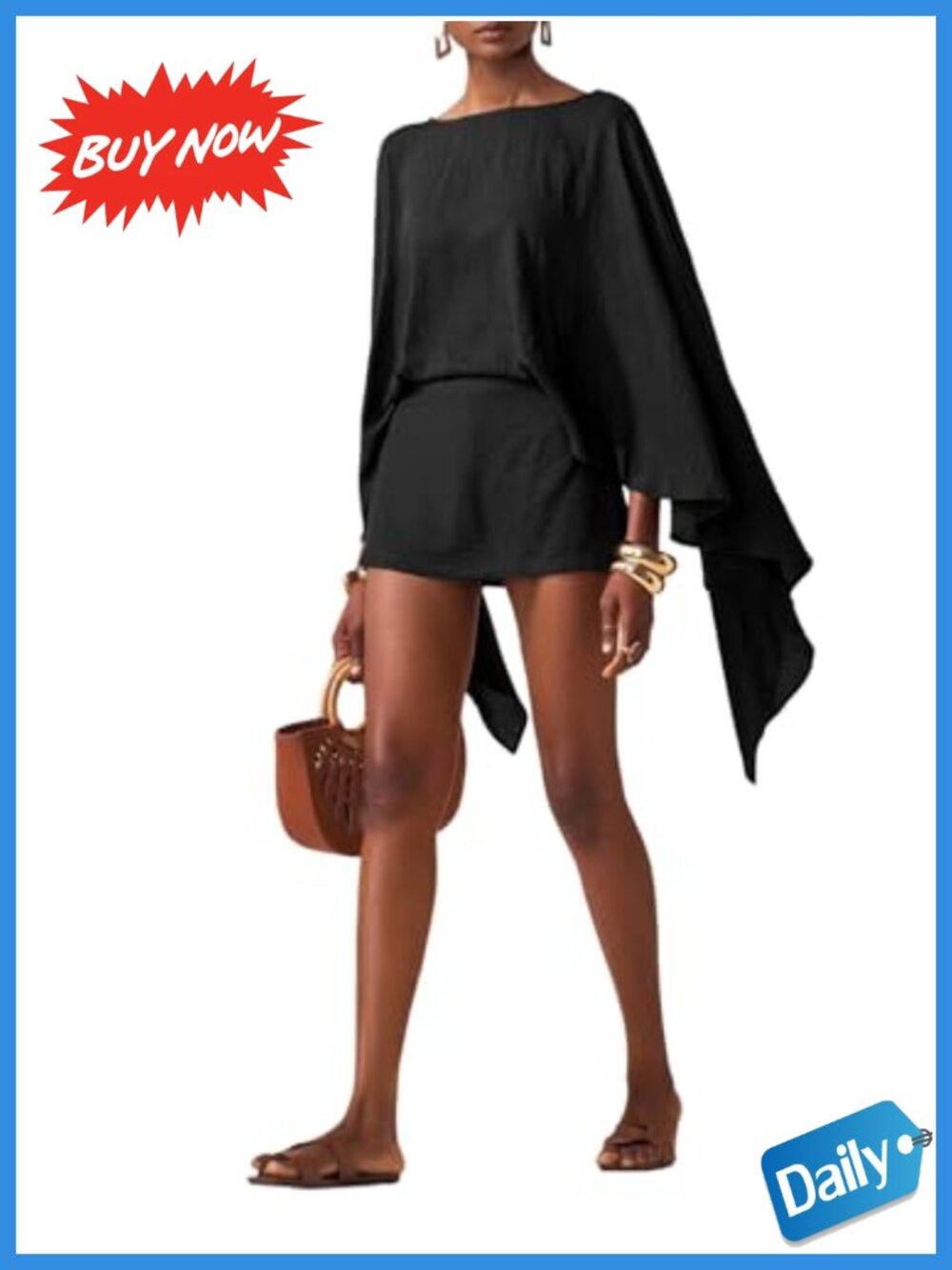 MakeMeChic Women's 2 Piece Poncho Skort Set Long Sleeve Fall Outfit